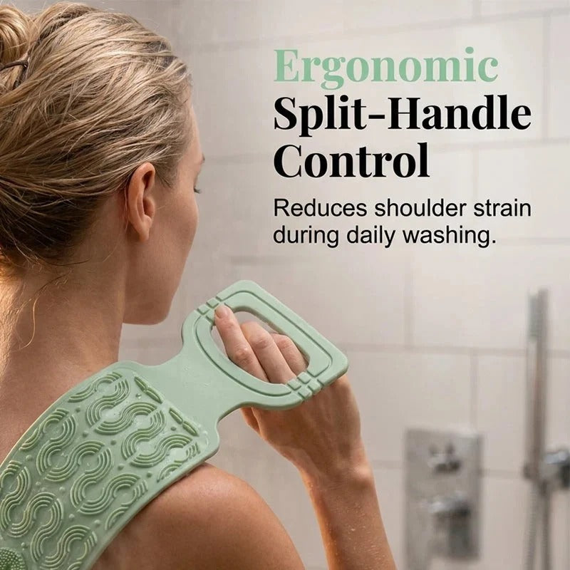 Silicone Bath Brush, Double-Sided Back Scrubber for Body Cleansing &amp; Exfoliating