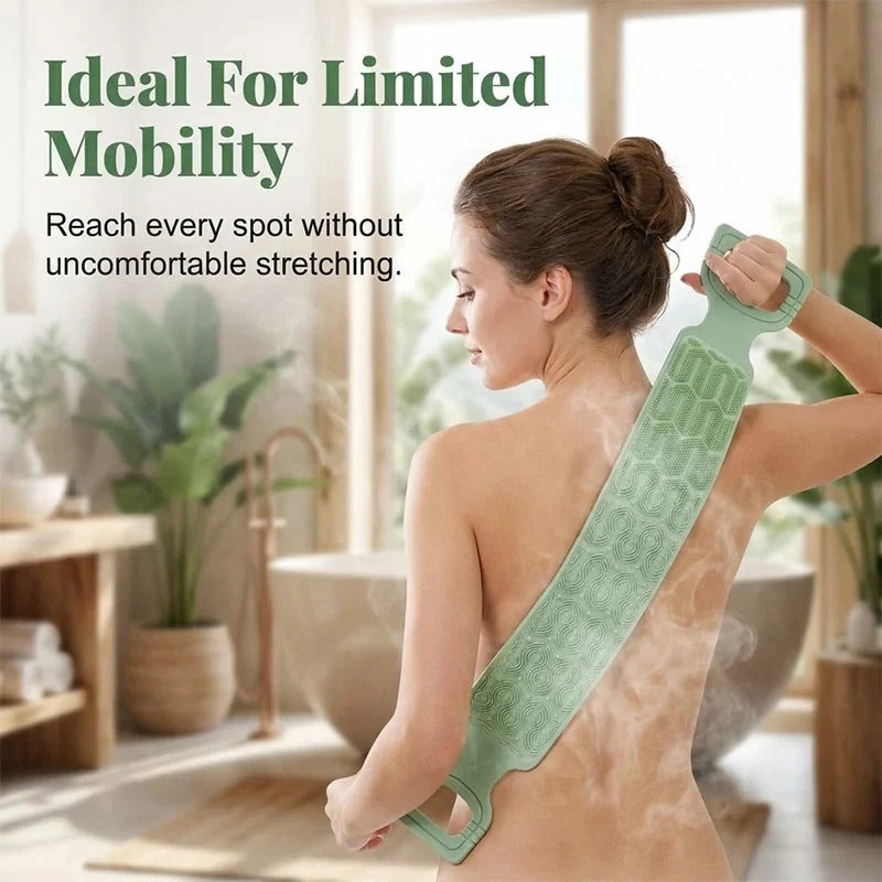 Silicone Bath Brush, Double-Sided Back Scrubber for Body Cleansing &amp; Exfoliating