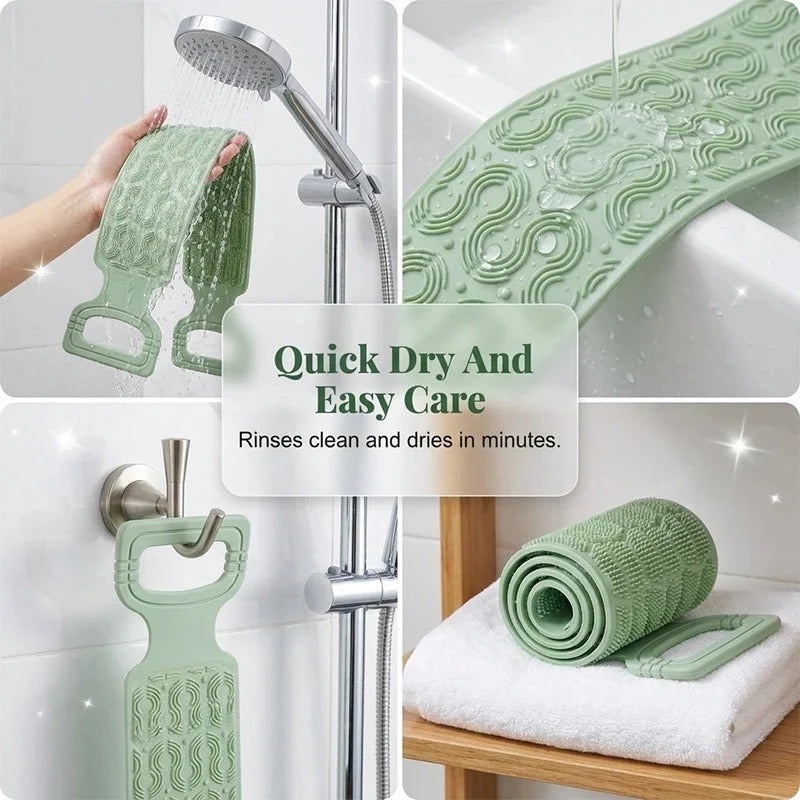 Silicone Bath Brush, Double-Sided Back Scrubber for Body Cleansing &amp; Exfoliating