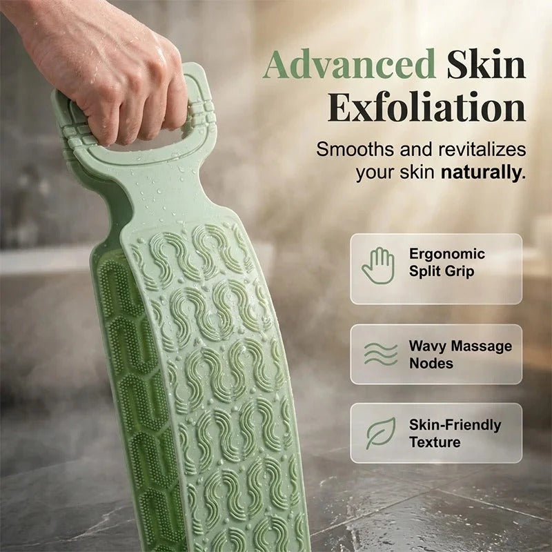 Silicone Bath Brush, Double-Sided Back Scrubber for Body Cleansing &amp; Exfoliating